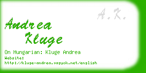 andrea kluge business card